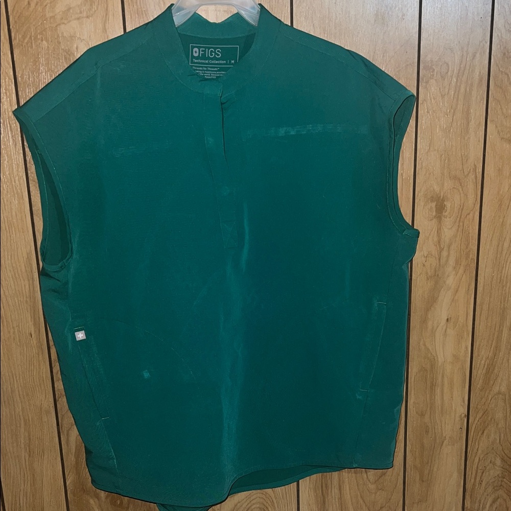 Figs Dark Teal Sleeveless Medical Scrub Top